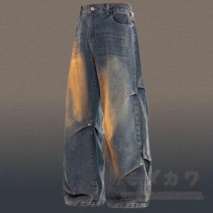 グラデーションニットセーター デニムパンツ ツーピース - ブルーパンツA - 3XL - image 10