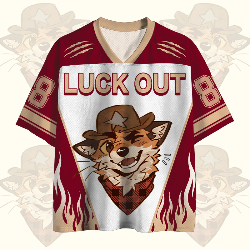 MODAKAWA × atka LUCK OUT ウィンクフォックス ナンバーグラフィック ヴィンテージメッシュジャージーTシャツ - image 2