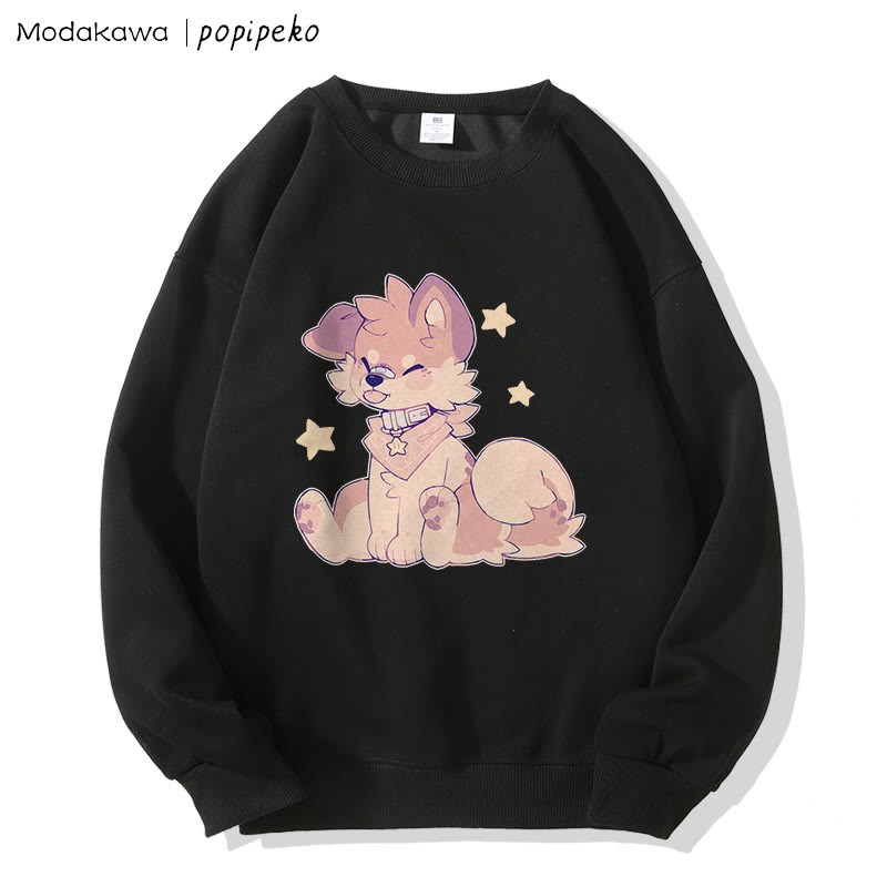 MODAKAWA X popipeko パピープリント ラウンドカラー スウェットシャツ - Black - 5XL - image 3