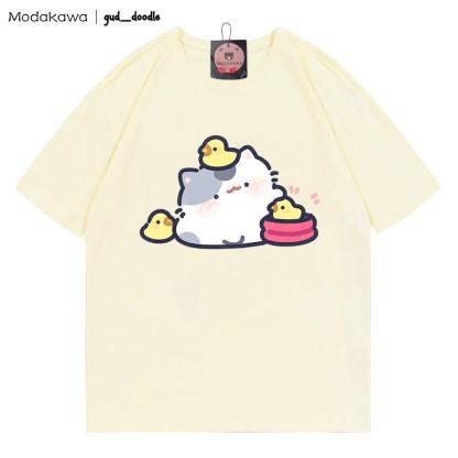 MODAKAWA X gud_doodleキティひよこプリントTシャツ - Apricot - 5XL - image 7
