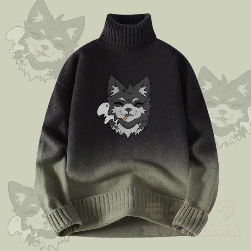 MODAKAWA コーダスモーキンググラデーションニットタートルネックセーター - 緑 - 4XL - image 3