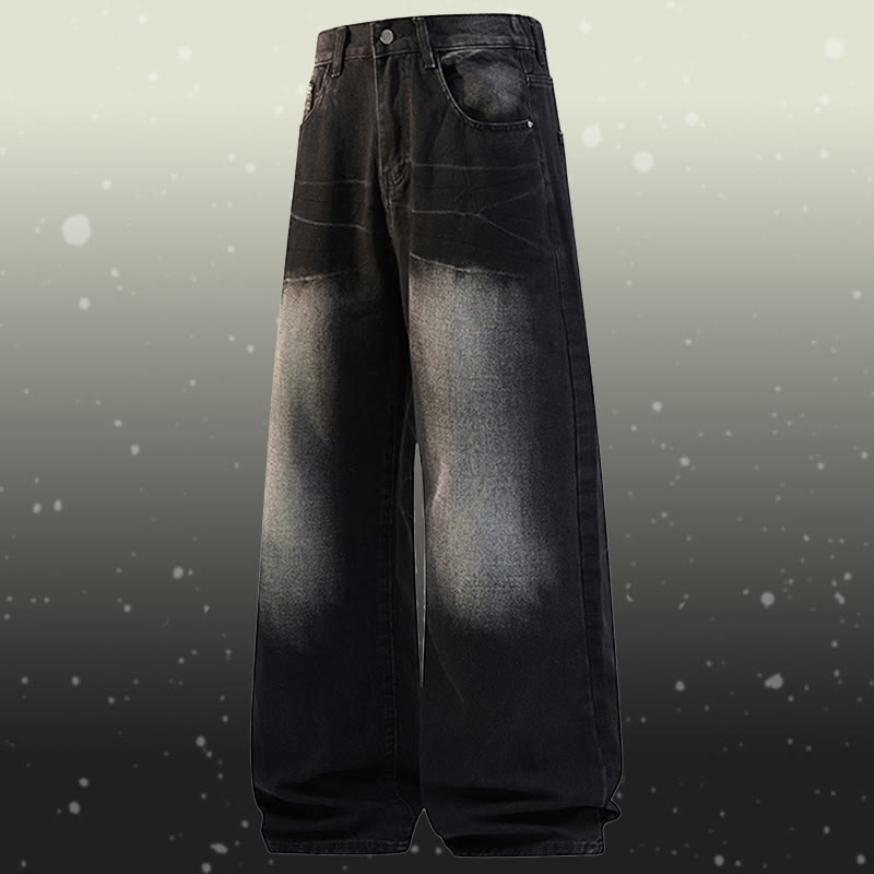 グラデーションニットセーター デニムパンツ ツーピース - Black Pants - 2XL - image 9