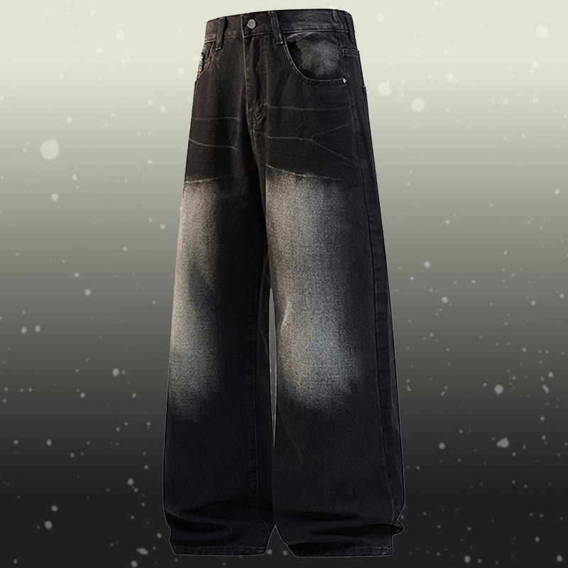 グラデーションニットセーター デニムパンツ ツーピース - Black Pants - 2XL - image 9