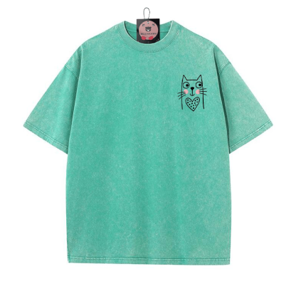 キティプリント ヴィンテージウォッシュTシャツ - 緑 - 5XL - image 4