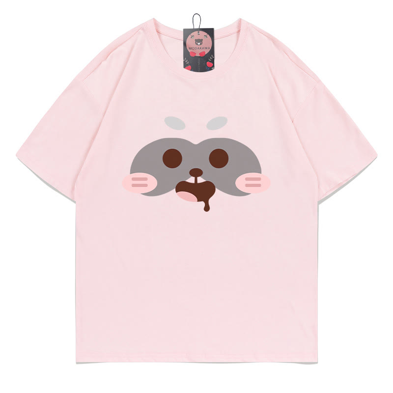 レッサーパンダプリントTシャツ - Pink - 5XL - image 3