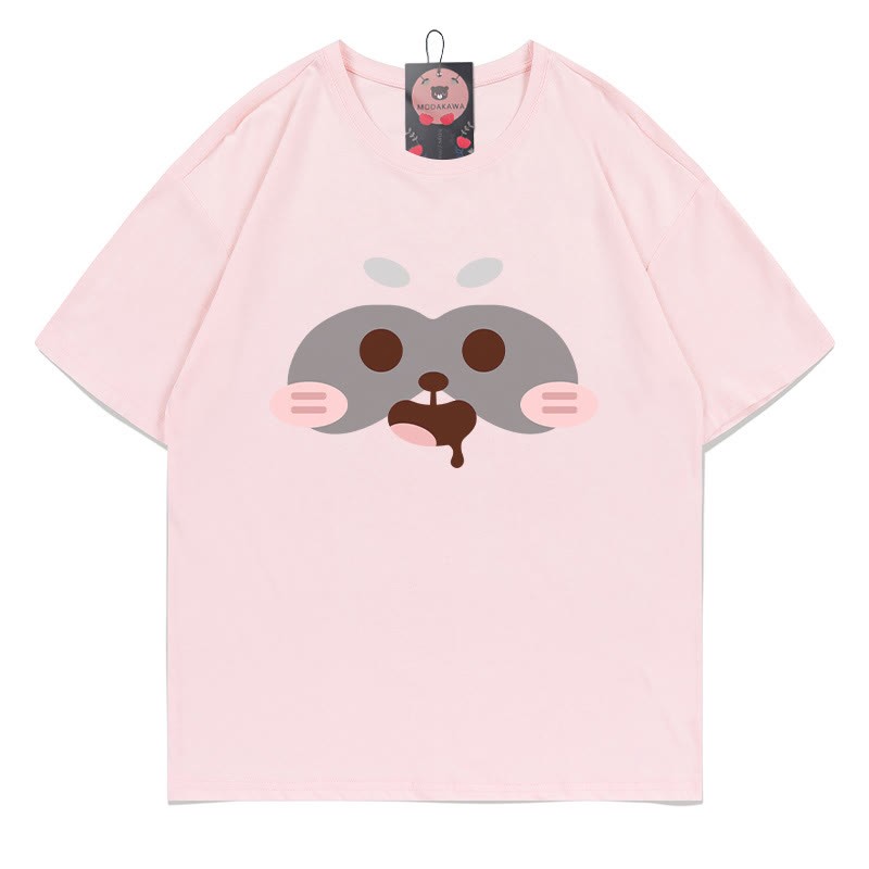 レッサーパンダプリントTシャツ - Pink - 5XL - image 3