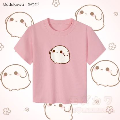 MODAKAWA X gwosti Gwosti グラフィック レディース クロップドTシャツ 92% コーマ綿クロップトップ - ピンク - XL - image 4