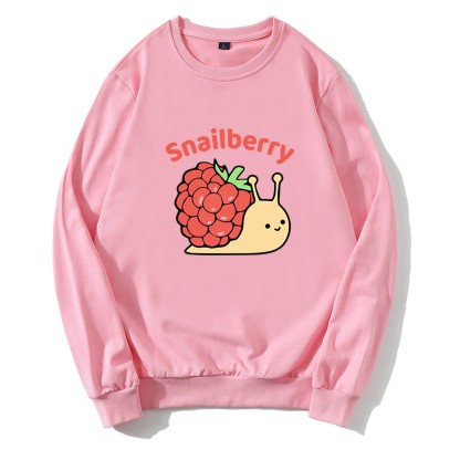 SNAILBERRY スネイルベリー グラフィック ラウンドカラー スウェットシャツ - ピンク - 5XL - image 3