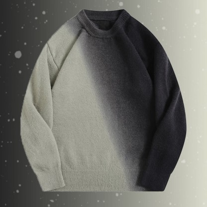 グラデーションニットセーター デニムパンツ ツーピース - Black Sweater - 2XL - image 5