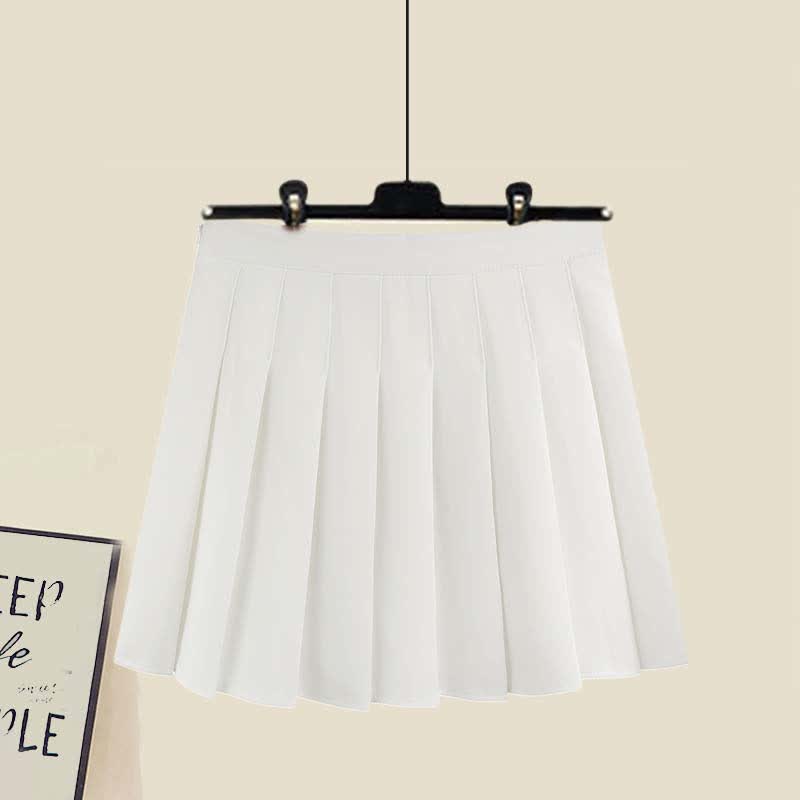 フェイクマッチング衣装 リボン装飾セーター プリーツスカート プラッシュパンツ マッチング衣装 - White Skirt - XL - image 6