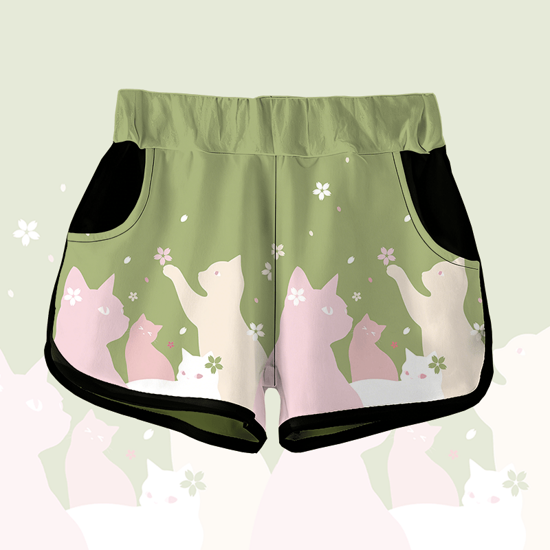 MODAKAWA 桜猫グラフィックショーツ - Green - 5XL - image 2