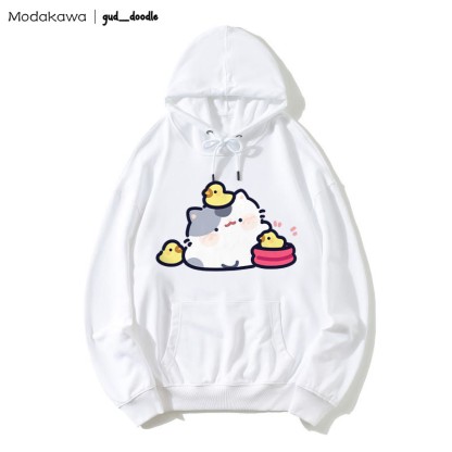 MODAKAWA X gud_doodleキティひよこプリント ルーズパーカー - White - 5XL - image 4