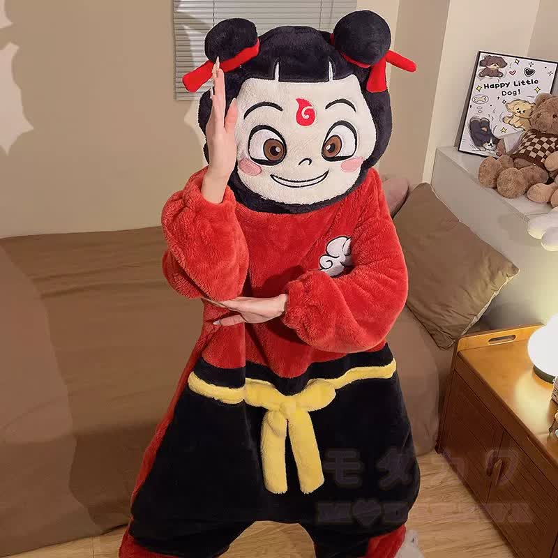 おもしろいぬいぐるみフード付きワンジーパジャマ - image 3