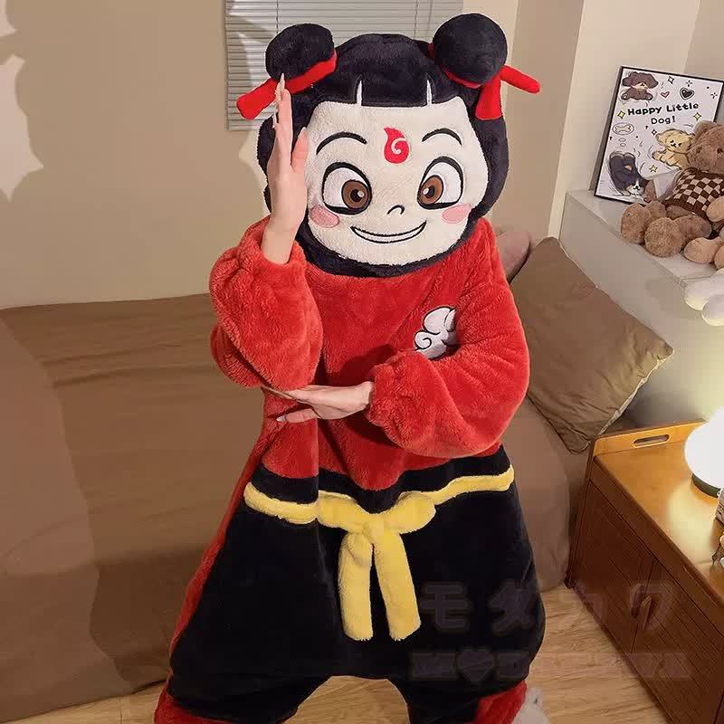 おもしろいぬいぐるみフード付きワンジーパジャマ - image 3