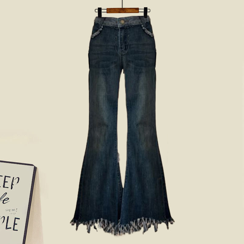 クマ耳セーターとスキニーフレアジーンズのマッチングコーデ - Jeans - 4XL - image 3