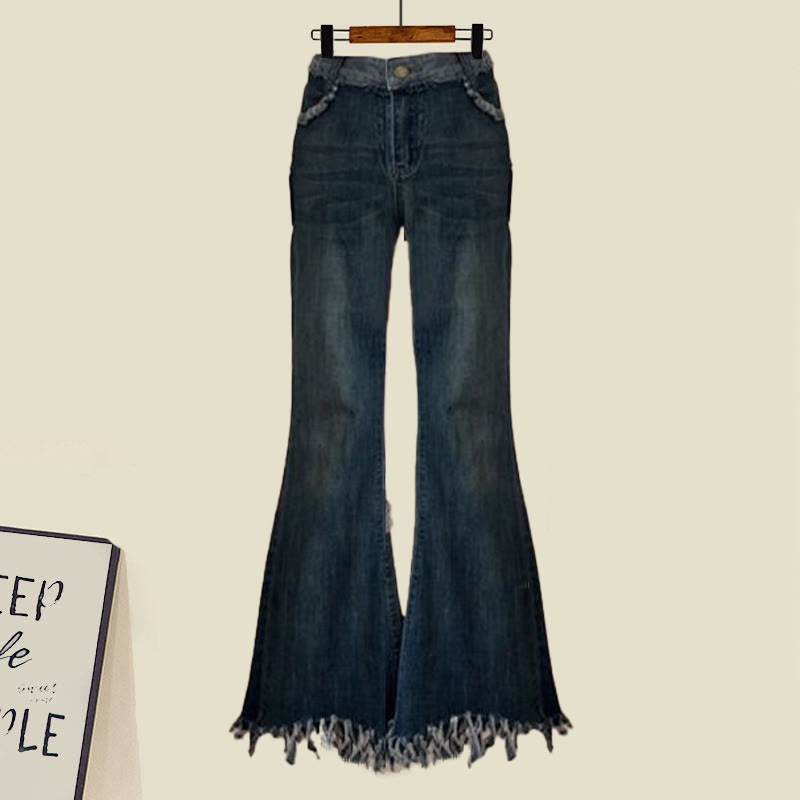 クマ耳セーターとスキニーフレアジーンズのマッチングコーデ - Jeans - 4XL - image 3