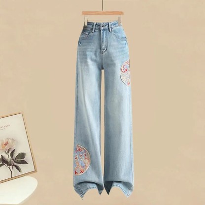 ストライプカラーブロックレースアップトップスとヴィンテージデニムパンツのマッチングアウトフィット - Pants - 3XL - image 3