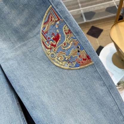 ストライプカラーブロックレースアップトップスとヴィンテージデニムパンツのマッチングアウトフィット - image 5