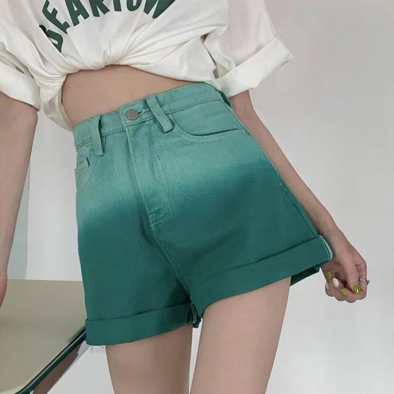 グラデーションポケットデニムカジュアルショーツ - image 1