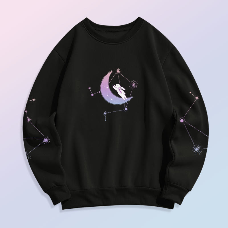 Modakawaグラデーション サン バタフライ プリント ラウンドカラー スウェットシャツ - Black B - 5XL - image 5