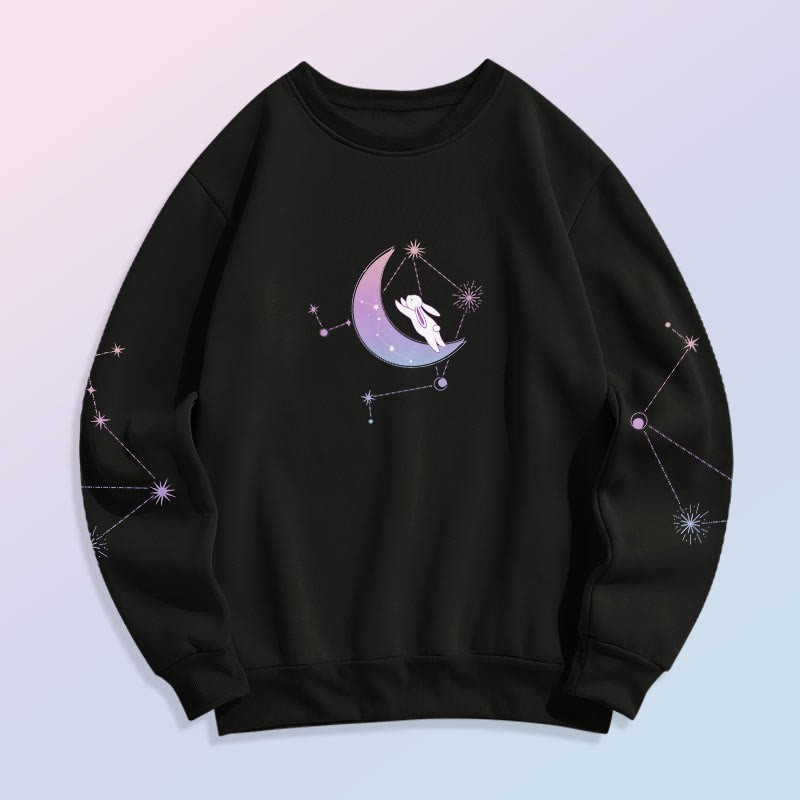 Modakawaグラデーション サン バタフライ プリント ラウンドカラー スウェットシャツ - Black B - 5XL - image 5