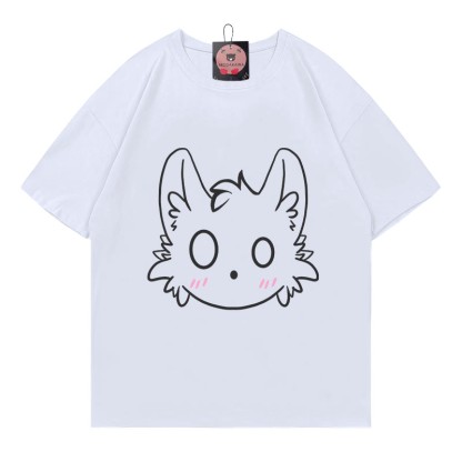 リトルモンスタープリント100%綿ModakawaTシャツ - White - 5XL - image 3