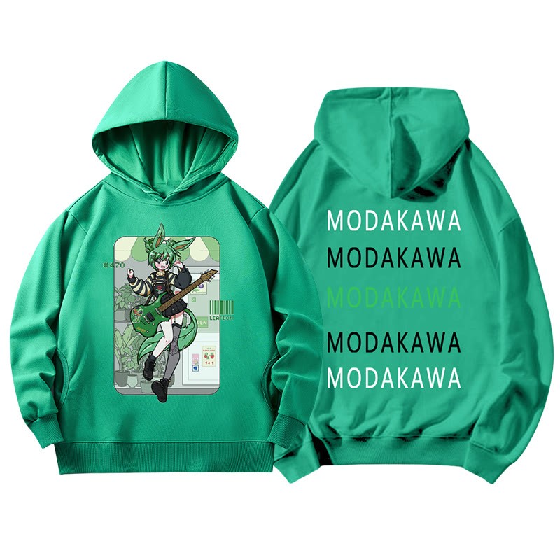 MODAKAWA X airii.exeギターガール レタープリント ルーズパーカー - Green - 5XL - image 3