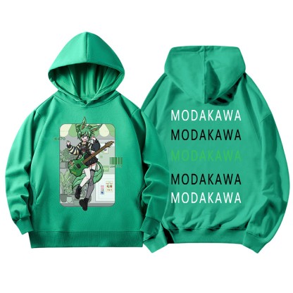 MODAKAWA X airii.exeギターガール レタープリント ルーズパーカー - Green - 5XL - image 3