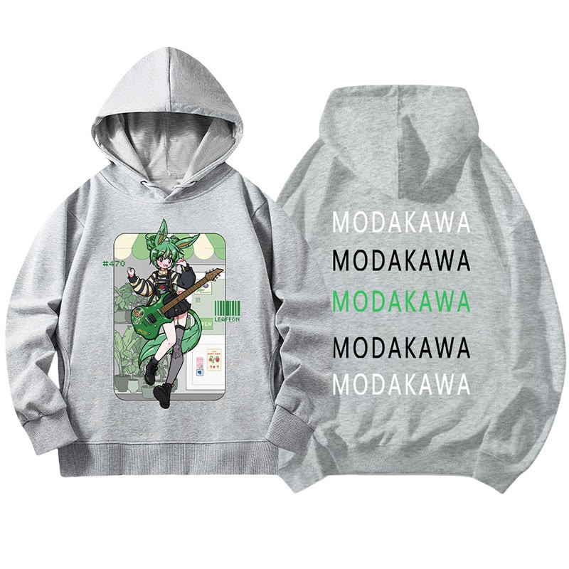 MODAKAWA X airii.exeギターガール レタープリント ルーズパーカー - Grey - 5XL - image 2
