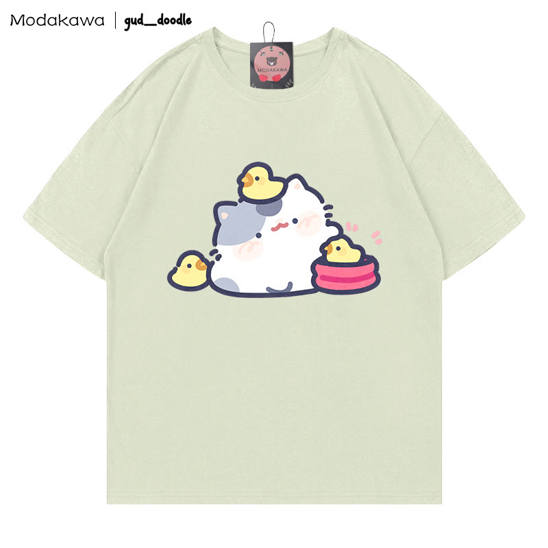MODAKAWA X gud_doodleキティひよこプリントTシャツ - Green - 5XL - image 1