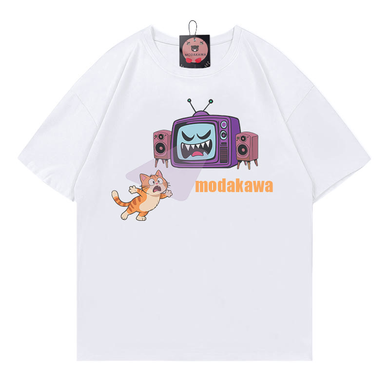 キティバトルイービル家具プリントModakawaTシャツ - White - 5XL - image 2