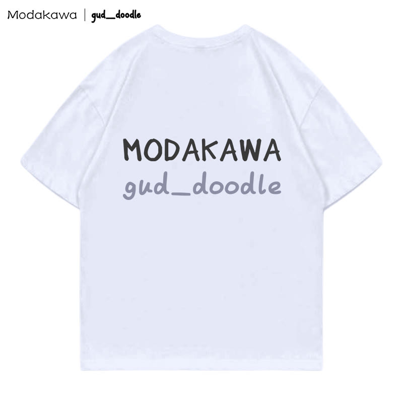 Modakawa x gud_doodleシャークキティプリント100%綿Modakawa Tシャツ - image 2