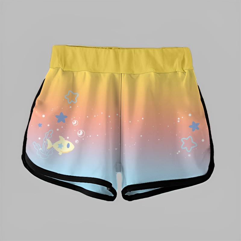  グラデーションフィッシュスタープリントModakawaショートパンツ - image 3