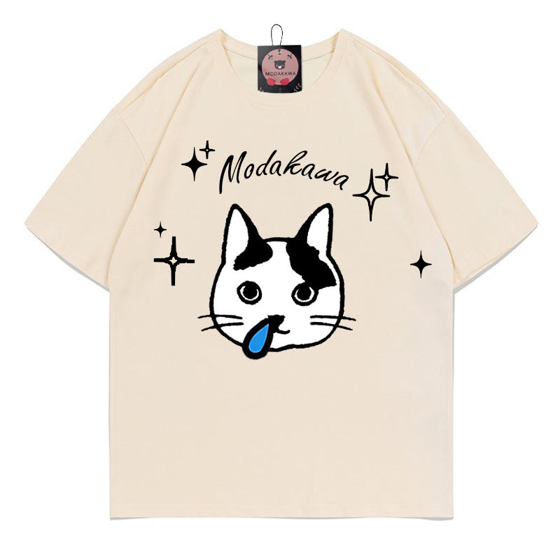 キティスターレタープリントModakawaTシャツ - Apricot - 5XL - image 1