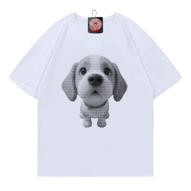 子犬プリントModakawaTシャツ - White - 5XL - image 1