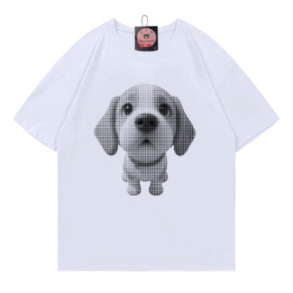 子犬プリントModakawaTシャツ - White - 5XL - image 1
