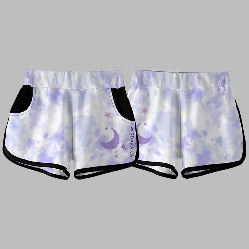  グラデーションムーンレタープリントModakawaショートパンツ - image 1