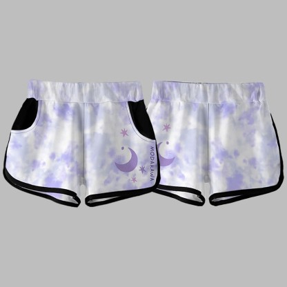  グラデーションムーンレタープリントModakawaショートパンツ - image 1