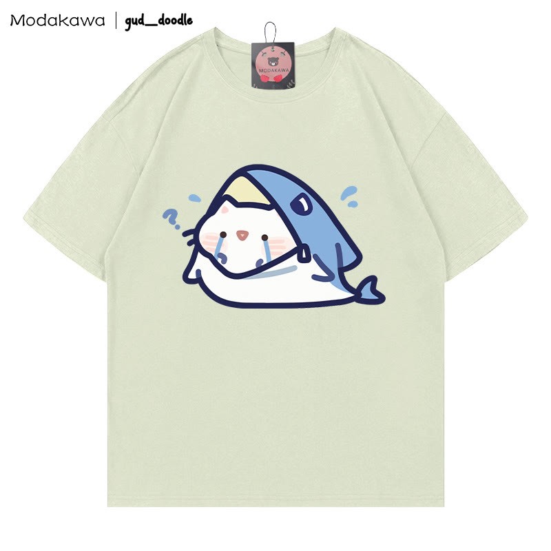 MODAKAWA X gud_doodleキティシャークプリントTシャツ - Green - 5XL - image 3