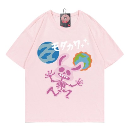 X-Ray Bunny Planet レタープリント MODAKAWA Tシャツ - Pink - 5XL - image 2