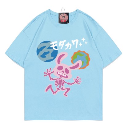 X-Ray Bunny Planet レタープリント MODAKAWA Tシャツ - Blue - 5XL - image 1