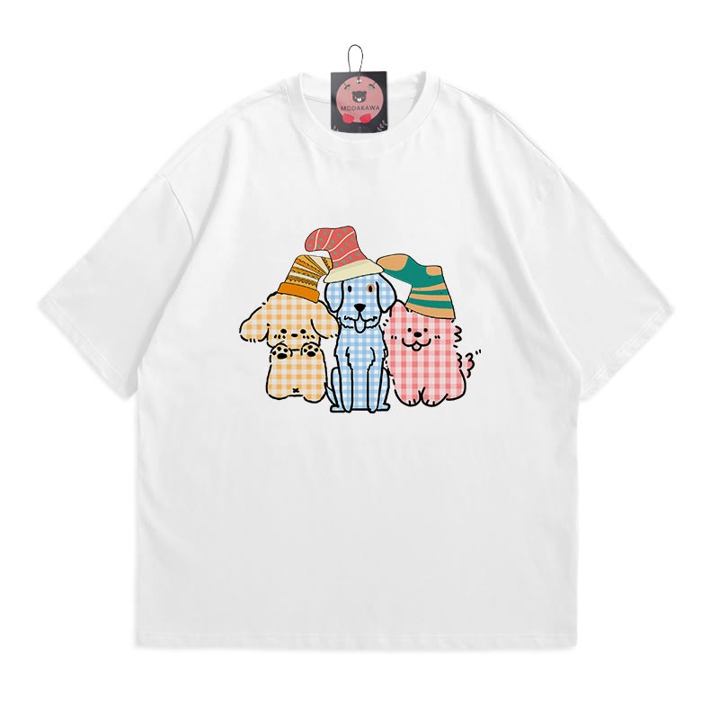 チェック柄キティパピープリント MODAKAWA Tシャツ - White - 5XL - image 2