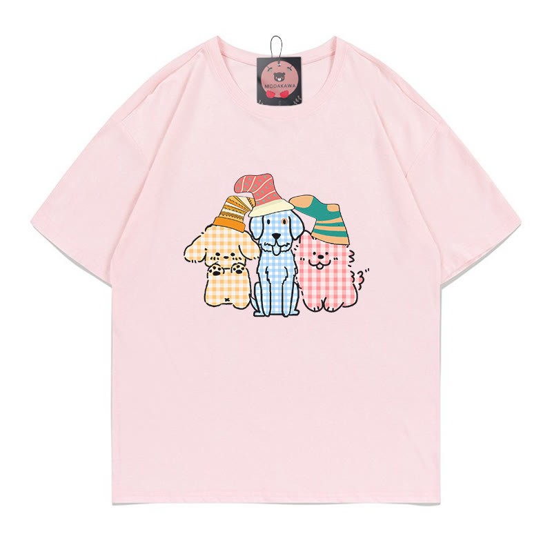チェック柄キティパピープリント MODAKAWA Tシャツ - Pink - 5XL - image 3