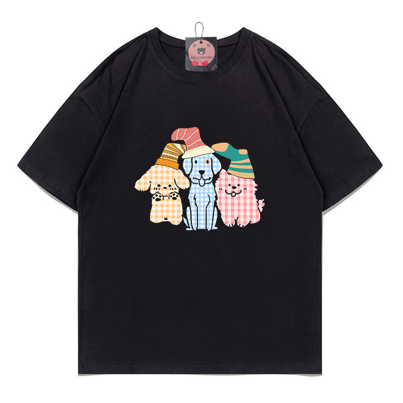 チェック柄キティパピープリント MODAKAWA Tシャツ - Black - 5XL - image 1