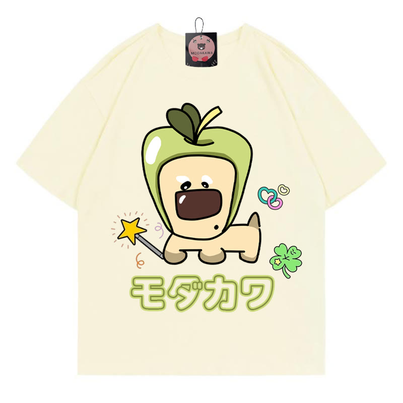 アップルパピーレタープリント MODAKAWA Tシャツ - Apricot - 5XL - image 1