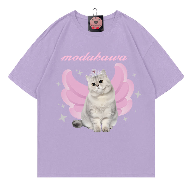 キティプリンセスレタープリント MODAKAWA Tシャツ - Purple - 5XL - image 1