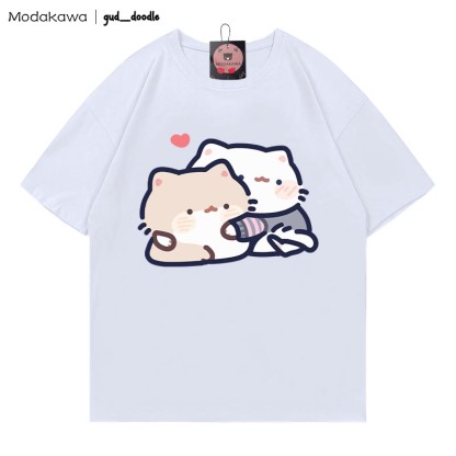 MODAKAWA X gud_doodleキティプリントTシャツ - White - 5XL - image 1