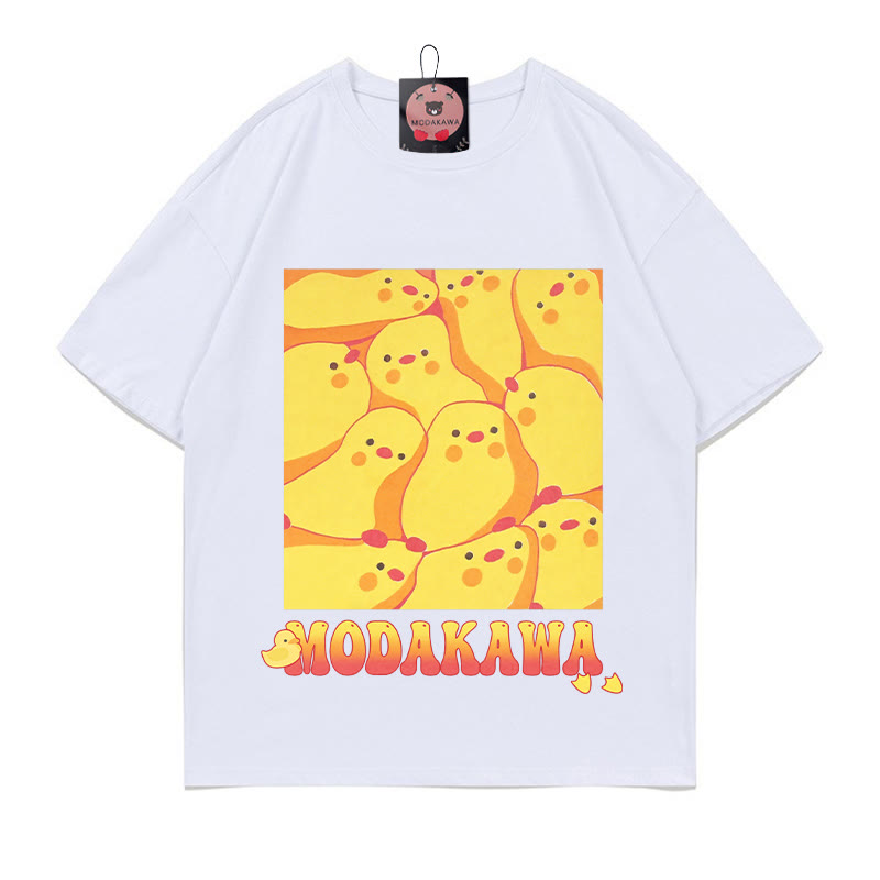クラウデッド・チックス レタープリントModakawaTシャツ - White - 5XL - image 3