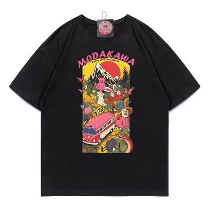 アニマルワールドレタープリントModakawaTシャツ - Black - 5XL - image 2