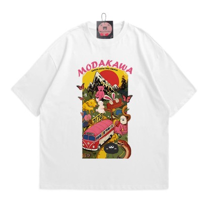 アニマルワールドレタープリントModakawaTシャツ - White - 5XL - image 1